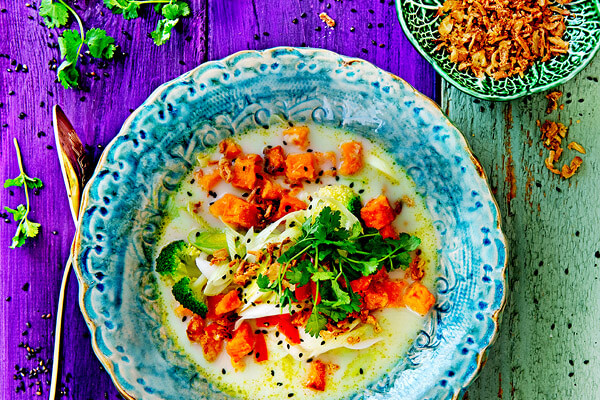 Afbeelding recept Groene currysoep met zoete aardappel