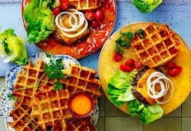 Gaufrite met spicy smashburger