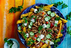 Garlic Gyros loaded fries