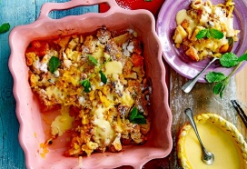 Appel-mangocrumble met vanillekrokant